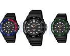 Na zdjęciu, od lewej do prawej: Casio MRW-240H-1E1JF, MRW-240H-1E2JF oraz MRW-240H-1E3JF. 