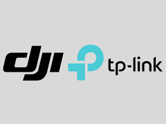 Logo DJI i TP-Link na zdjęciu
