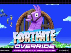 Oficjalna grafika promocyjna gry „Fortnite Override”.