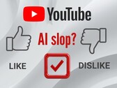 Wyświetlany jest baner dla oceny slopu YouTube AI