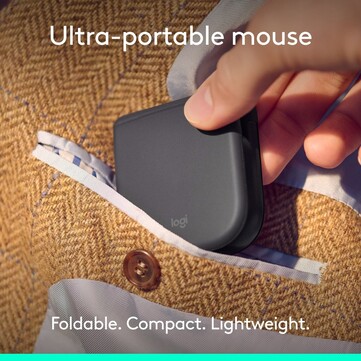 Mysz Logitech składa się całkowicie na płasko.