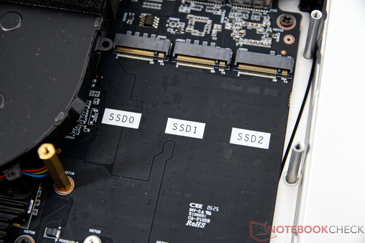 Urządzenie Minisforum M2 Pro może pomieścić 3 dyski SSD M.2