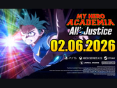 Kluczowa grafika dla My Hero Academia: All's Justice przedstawiający Izuku Midoriyę sięgającego do przodu z efektami świecącej energii i datą premiery 02 czerwca 2026 r. (Źródło: YouTube)