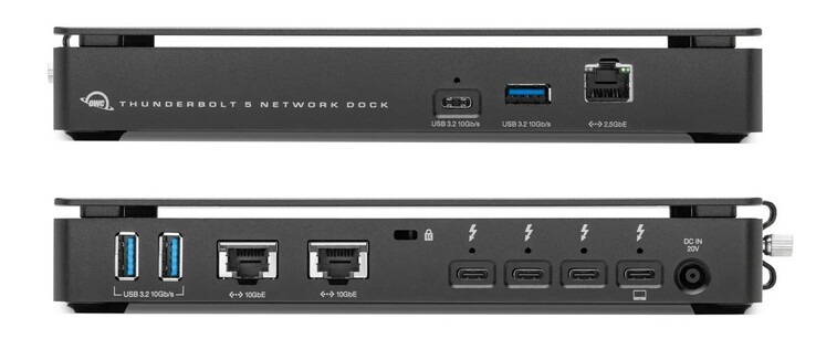 Stacja dokująca OWC Thunderbolt 5 Dual 10GbE Network Dock posiada podwójny port 10G Ethernet. (Źródło zdjęcia: OWC via TechPowerUp)