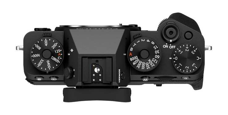 Oczekuje się, że pokrętła regulacyjne na górnej części aparatu zostaną przeprojektowane w porównaniu z modelem Fujifilm X-T5 przedstawionym na zdjęciu.