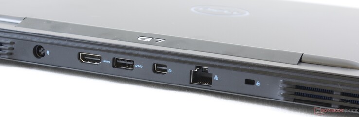 tył: gniazdo zasilania, HDMI 2.0, USB 3.1 typu A, mini DisplayPort, LAN, zamek Wedge Lock