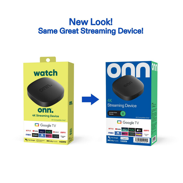 Onn 4K będzie również dostarczany w nowym opakowaniu. (Źródło zdjęcia: Walmart)