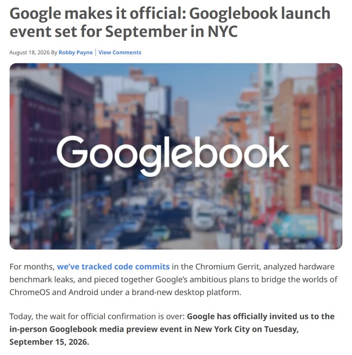 Serwis Chrome Unboxed otrzymał zaproszenie na wydarzenie medialne organizowane przez Google Books.