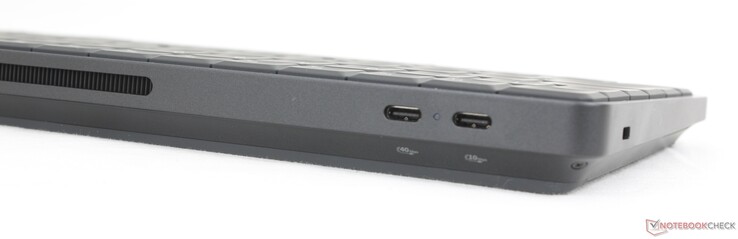 Tył: USB-C 4.0 z DisplayPort 2.1 + Power Delivery (40 Gb/s), USB-C 3.2 Gen. 2 z DisplayPort 1.4 + Power Delivery (10 Gb/s)