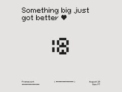 Zapowiedź ramowa z emotikoną odwróconą w lewo, aby odsłonić liczbę 18