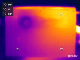 Temperatury powierzchniowe podczas testu obciążeniowego (strona spodnia)