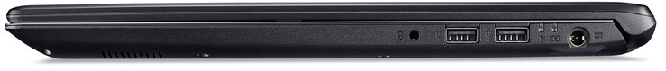 prawy bok: gniazdo audio, 2 USB 2.0, gniazdo zasilania (fot. Acer)