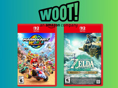 Pudełka detaliczne Mario Kart World i The Legend of Zelda: Tears of the Kingdom z logo Woot (źródło zdjęcia: Amazon, Woot z poprawkami)