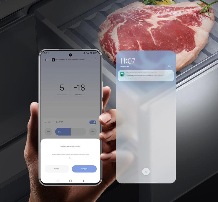Lodówką Xiaomi Mijia Refrigerator Pro można sterować za pośrednictwem aplikacji Xiaomi. (Źródło obrazu: Xiaomi)