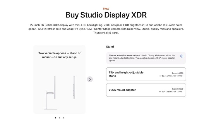 Monitor Apple Studio Display XDR z adapterem VESA kosztuje teraz 400 dolarów mniej.