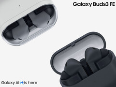 Słuchawki Galaxy Buds 3 FE będą dostępne od 5 września 2025 roku. Na zdjęciu: dwa kolory bezprzewodowych słuchawek dousznych. (Źródło zdjęcia: Samsung - edytowane)