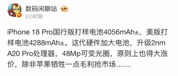 Post DCS na Weibo...