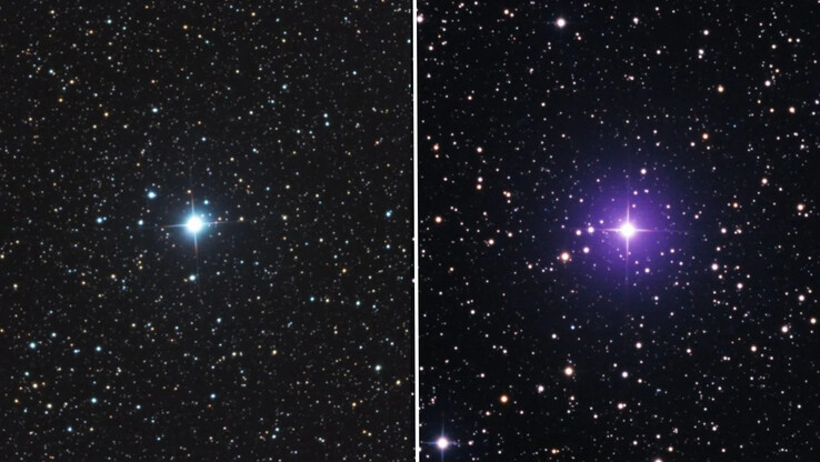 V572 Velorum po lewej i V462 Lupi po prawej. (Źródło zdjęcia: Eliot Herman)