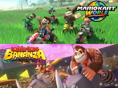 Postacie z Donkey Kong Bananza i Mario Kart World (źródło obrazu: edycja Nintendo of America)