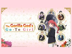 Wizerunek promocyjny Gorilla God's Go-To Girl przedstawia główną panią i jej zalotników. (Źródło zdjęcia: Kadokawa)