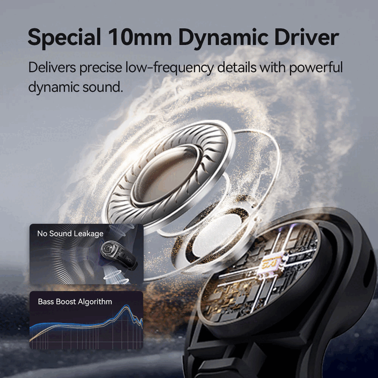 Bezprzewodowe słuchawki douszne 1More Ear Clip S12 z otwartymi uszami są wyposażone w 10-milimetrowy dynamiczny przetwornik dźwięku (źródło zdjęcia: 1More)