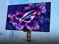 ROG Strix OLED XG32UCWMG to szybsza alternatywa dla tańszego modelu XG32UCWG. (Źródło obrazu: Asus - edytowane)
