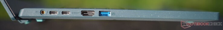 Po lewej: port ładowania, 2x Thunderbolt 4, HDMI 2.1, USB-A 3.2 Gen1