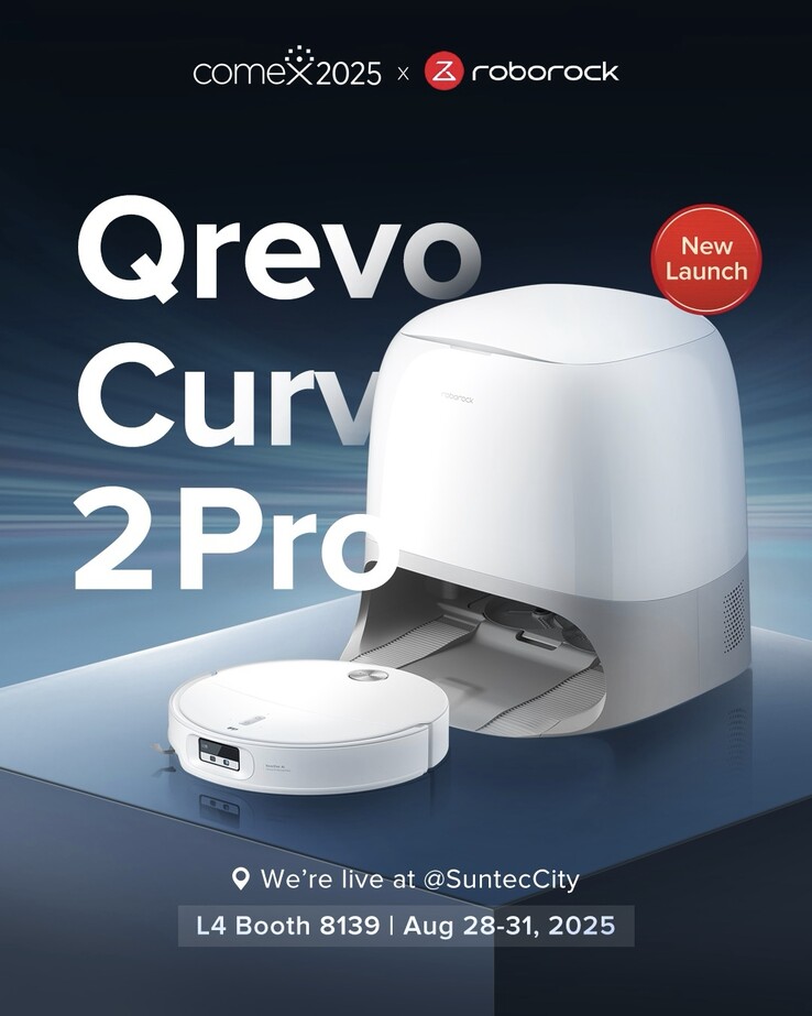 Roborock P20 Live Water Edition może mieć niektóre z tych samych funkcji, co nowy Qrevo Curv 2 Pro. (Źródło zdjęcia: Roborock)