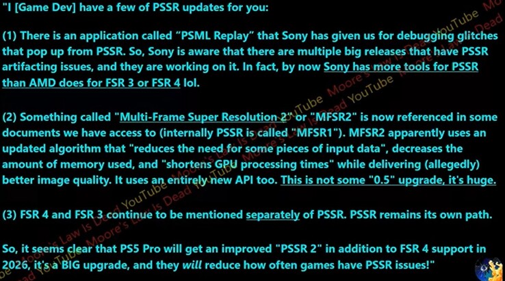 Sony podobno przygotowuje PSSR2 dla PS5 Pro w przyszłym roku. (Źródło zdjęcia: Moore's Law Is Dead)