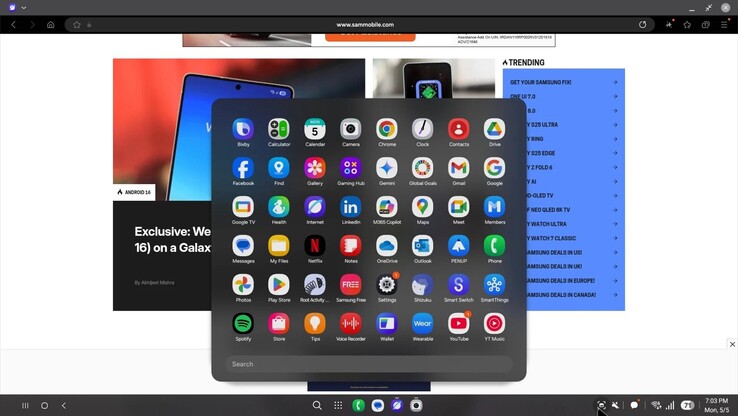 Samsung DeX w One UI 8. (Źródło obrazu: SamMobile)