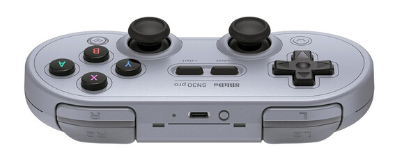 Przycisk parowania na kontrolerach 8BitDo to okrągły przycisk obok portu USB. (Źródło obrazu: 8BitDo)