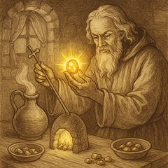 Zamiana rtęci w złoto (źródło obrazu: ChatGPT DALL-E)