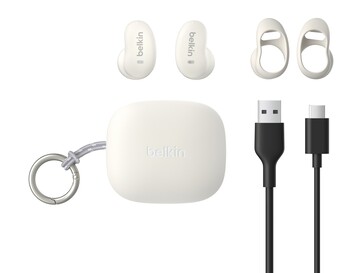 Zawartość pudełka słuchawek SoundForm Anywhere. (Źródło zdjęcia: Belkin)