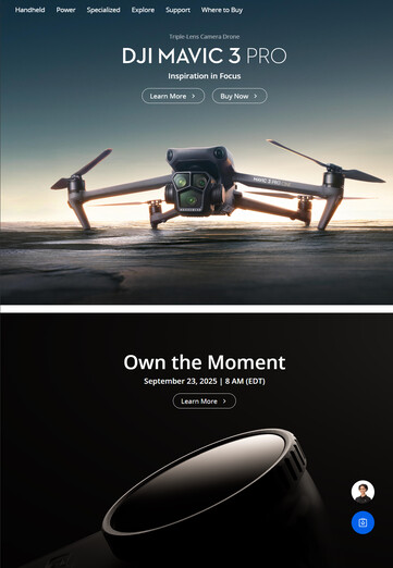 Natomiast amerykańska strona internetowa DJI nie. (Źródło zdjęcia: DJI)