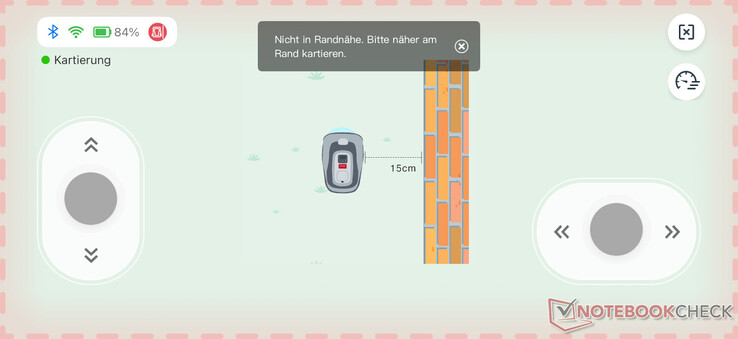 Ręczne mapowanie jest łatwe, ale wymaga wyraźnie widocznej krawędzi trawnika