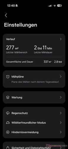 Menu ustawień