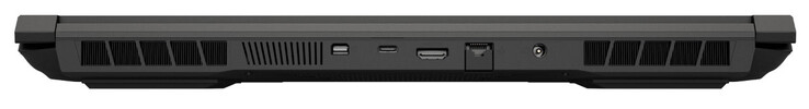 Z tyłu: Mini Displayport 1.4a (G-Sync), USB 3.2 Gen 2 (USB-C), HDMI 2.1, Gigabit Ethernet, zasilacz