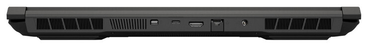 Z tyłu: Mini Displayport 1.4a (G-Sync), USB 3.2 Gen 2 (USB-C), HDMI 2.1, Gigabit Ethernet, zasilacz