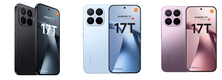 Wysokiej rozdzielczości rendery Xiaomi 17T.