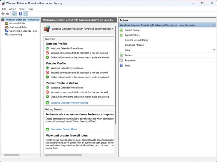 Zapora systemu Windows Defender z zaawansowanymi zabezpieczeniami