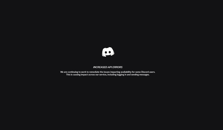Discord zwiększył ekran błędów API.