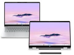 HP Chromebook Plus 14 i HP Chromebook Plus x360 14 w kolorze Glacier Silver. (Źródło zdjęcia: HP)