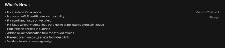 Informacje o wydaniu aplikacji Home Assistant w wersji 2026.4.1