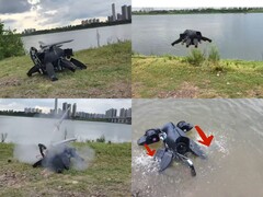 Na zdjęciu robot latający, pływający, chodzący i wystrzeliwujący pociski (źródło obrazu: Chris Wabs; edytowane zrzuty ekranu)