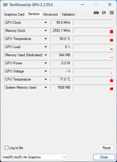 GPU-Z: Intel Iris Xe Graphics 96 EUs