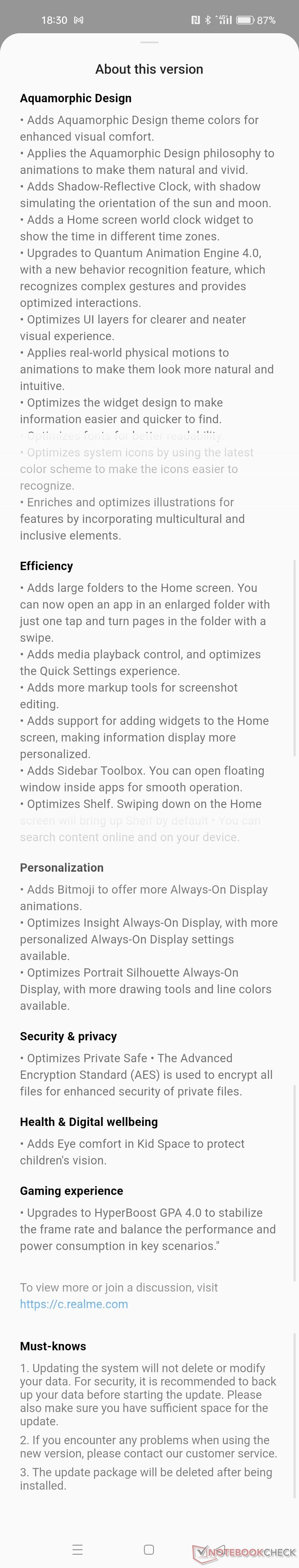 realme UI 4.0 RMX3393_11_C.05 zmiany (Źródło: własne)