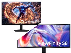 Samsung Odyssey G8 (góra) i ViewFinity S8 (dół).