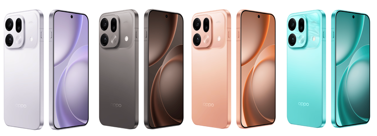 Oficjalne rendery Find X9s Pro we wszystkich opcjach kolorystycznych.