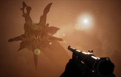 Icarus Steam Deal - zwiastun pokazujący głównego bohatera celującego w gigantycznego robaka. 