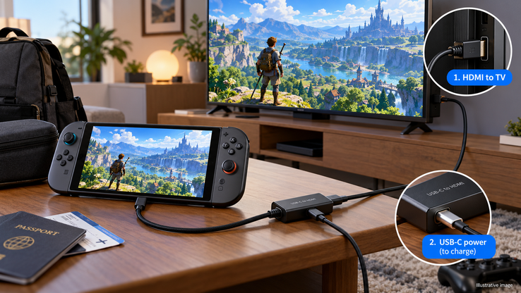 Nintendo Switch podłączone do telewizora